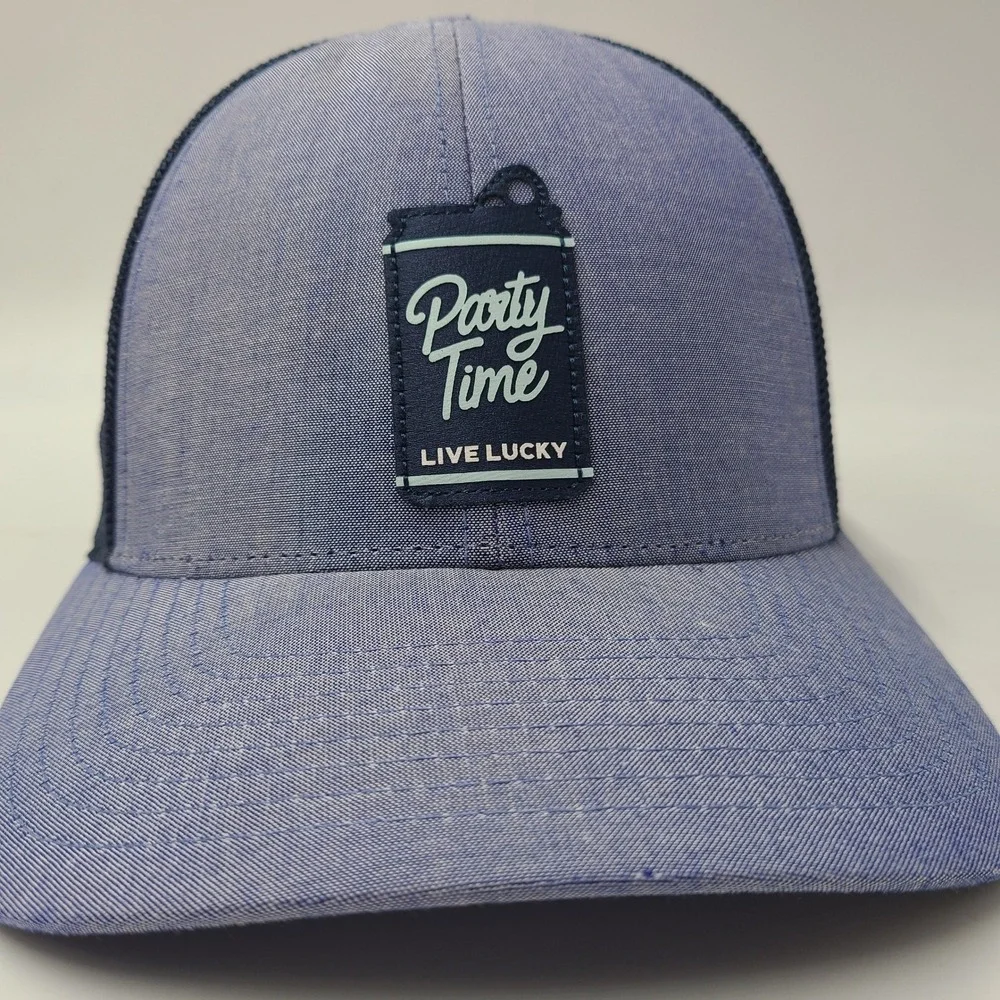 Black Clover Hat Snapback Trucker Mesh Blue Party Time Live Lucky Distressed Men